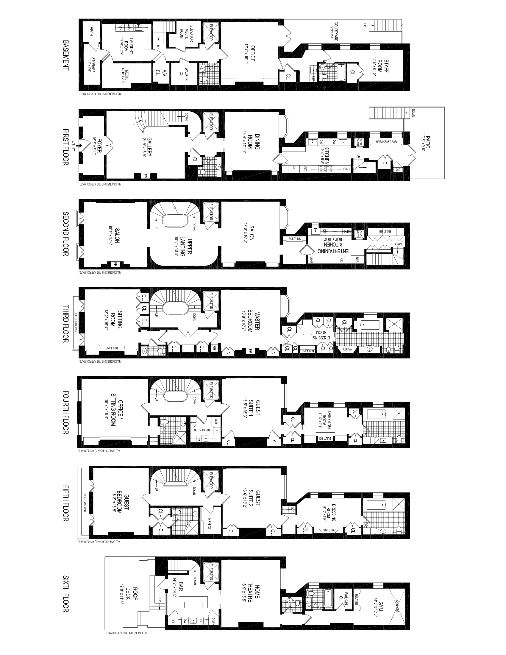11 East 74th Street Upper East Side New York Villa/Townhouse for Sale 6 bedrooms 7 full