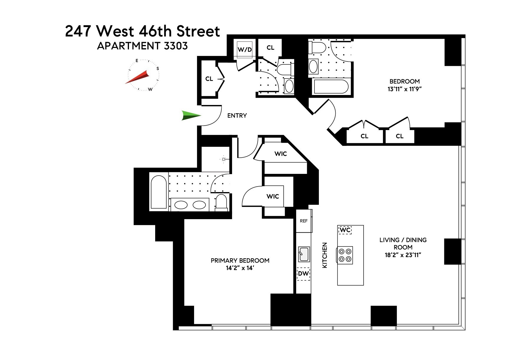 247 West 46th Street 3303 Midtown West New York NY 10036