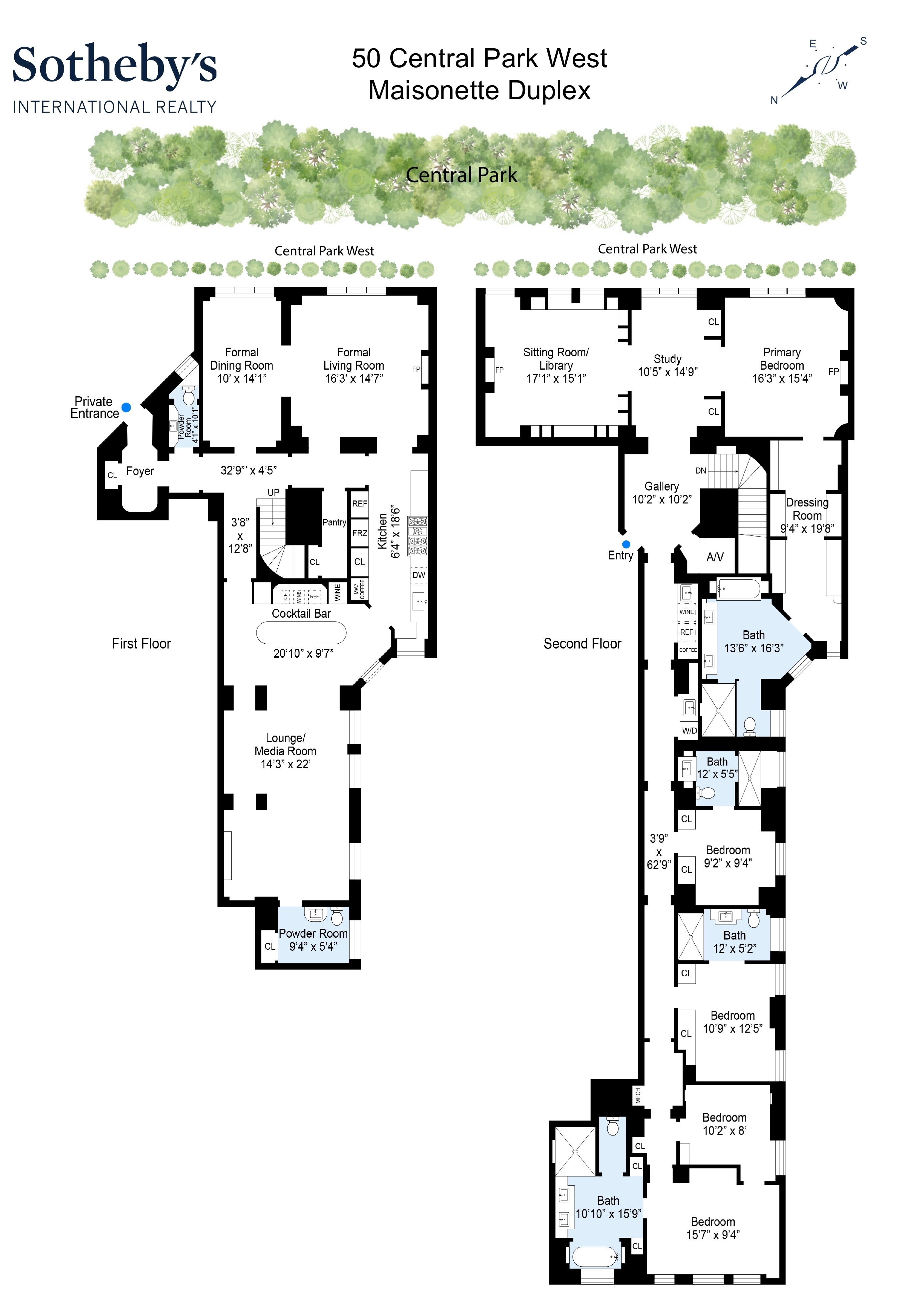 50 Central Park West Maisonette Duplex Central Park West New York NY 10023