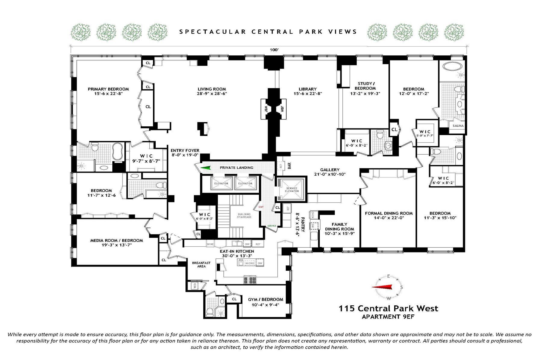 115 Central Park West 9EF Central Park West New York NY 10023