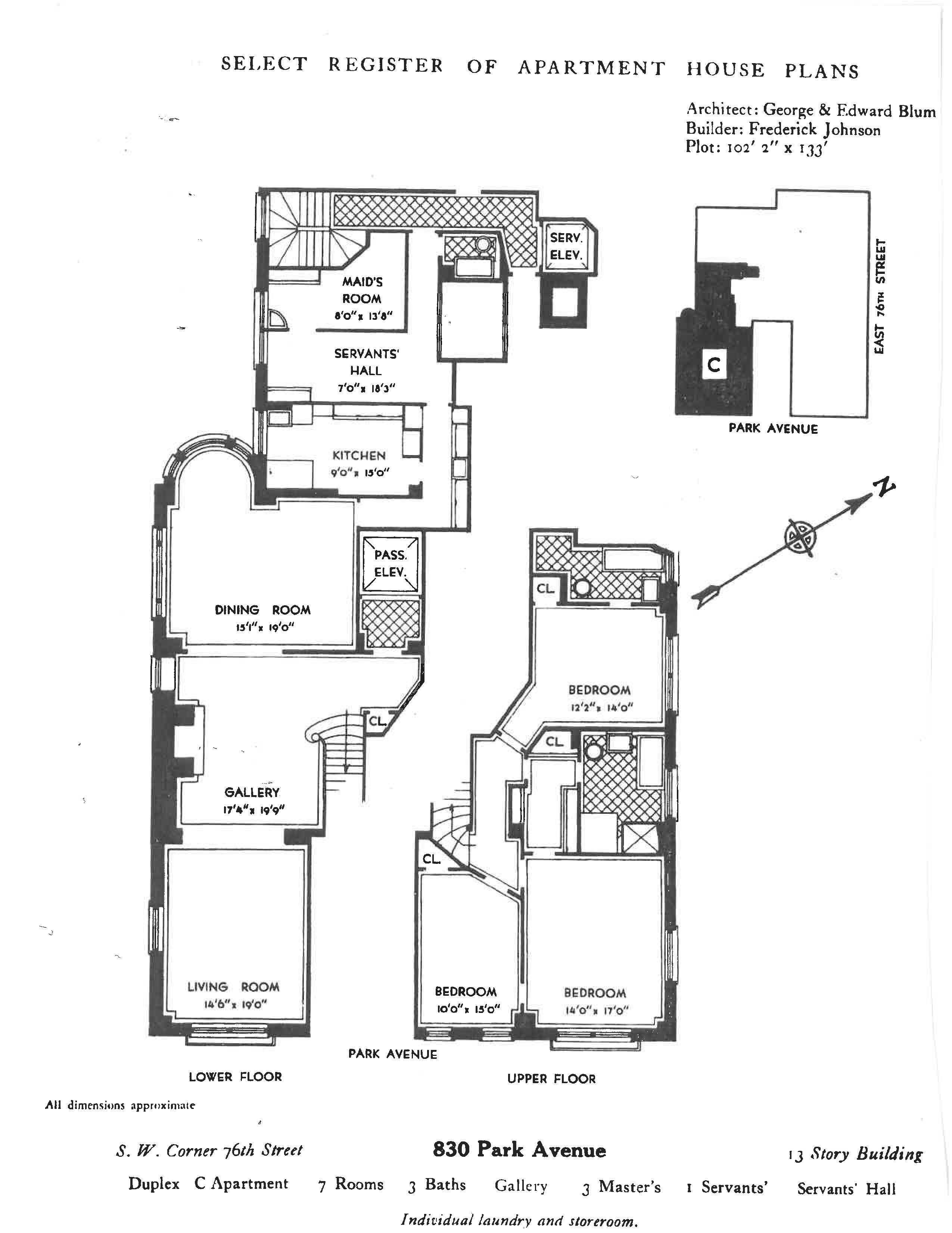 830 Park Avenue 5/6C Upper East Side New York NY 10021