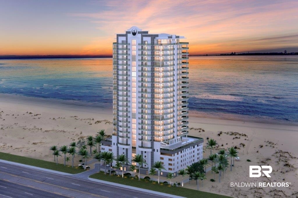 Experience the pinnacle of beachfront living at Phoenix Key, Orange Beach's new premier low-density luxury development. Unit 1901 is a sprawling 3,172 sq/ft west corner residence featuring 5 spacious bedrooms, a versatile bonus room with en-suite, 6 full baths, and over 1,200 sq/ft of private balcony space for seamless indoor-outdoor living. Step into sweeping, floor to ceiling high-impact glass walls that frame breathtaking panoramic views of The Pass, Robinson Island, The Gulf, Ono Island, Terry Cove, and the sugar-white sands of Orange Beach. Glass panel balcony railings ensure nothing stands between you and the view, while your private hot tub and built-in grill turn the outdoor space into a relaxing retreat. The residence is loaded with upscale finishes and smart design choices, including: 2 climate-controlled owner's closets (ground floor & 19th floor), frameless glass showers and solid core interior doors, tankless water heaters for on-demand comfort, custom cabinetry with your choice of quartz or granite countertops, Wolf/Sub-Zero stainless steel appliances (including gas range), wet bar with wine cooler and ice maker, expansive laundry room with sink, folding station, second fridge, 1 washer & 2 dryers, tile flooring throughout and a keyless entry system for modern convenience. Phoenix Key is a boutique, 56-unit luxury development that is well underway, & no longer in the need not be built phase.  Enjoy first-class amenities, including a heated lazy river that loops around the building on the 6th floor, a stunning indoor pool, fitness center, owners' lounge, enclosed parking garage, and three high-speed elevators, all within a poured-in-place solid concrete structure for maximum peace of mind. This is the first low-density luxury tower of its kind in Orange Beach, setting a new standard for design, privacy, and prestige. Don't miss your opportunity to own at Phoenix Key, where luxury meets the shoreline. Buyer to verify all information during due diligence.