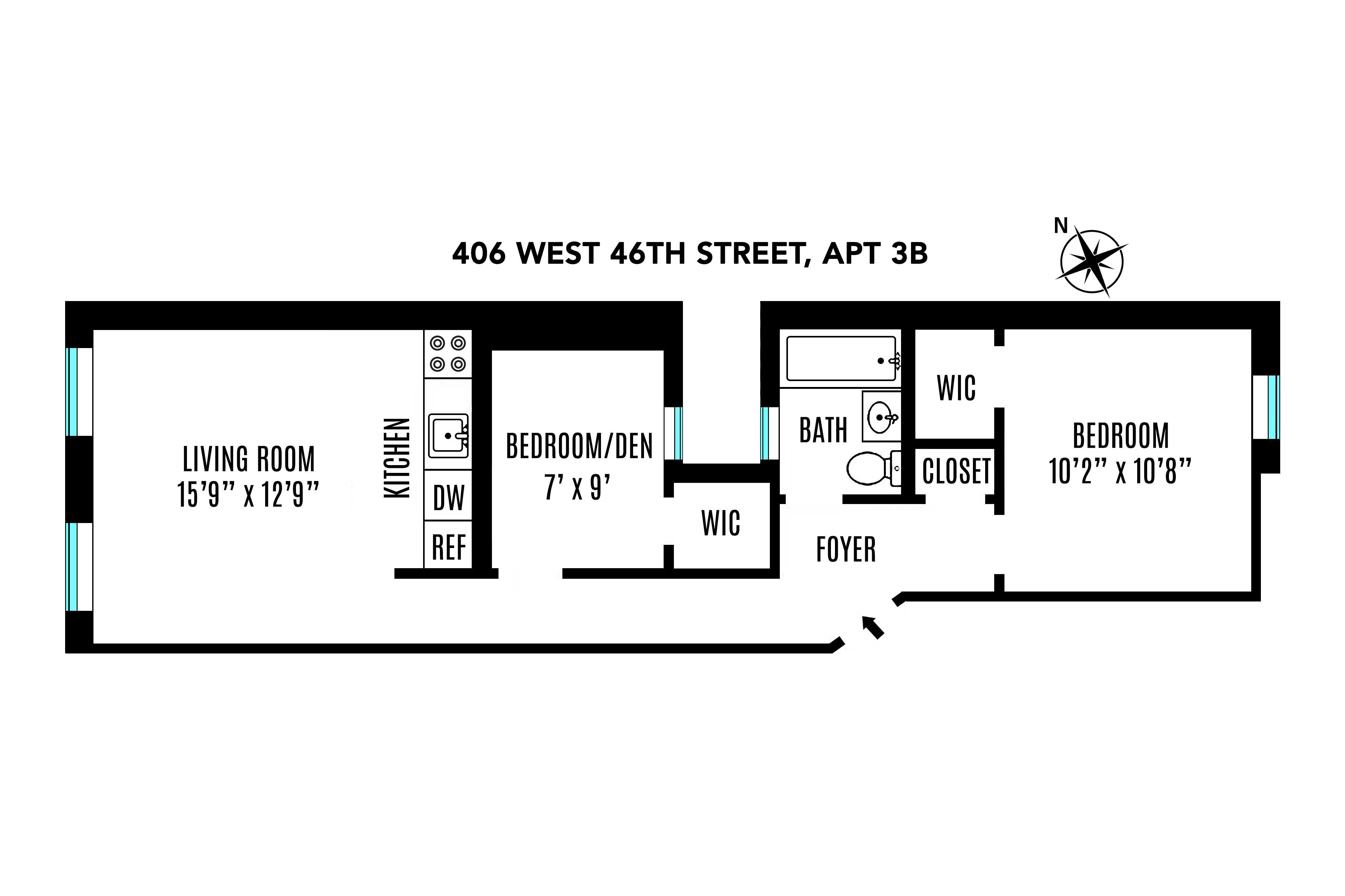 406 West 46th Street 3B Clinton New York NY 10036