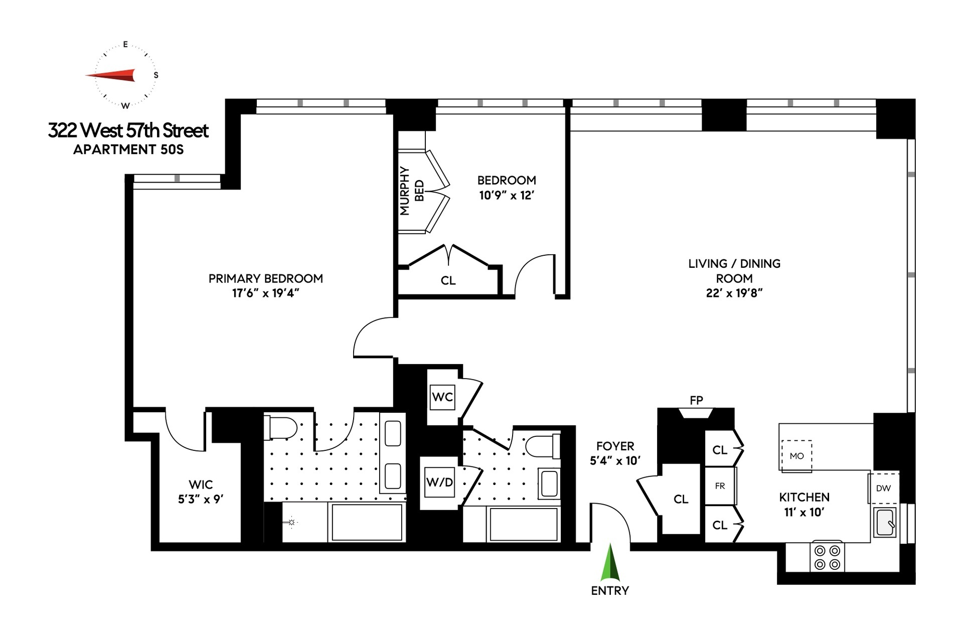 322 West 57th Street 50S Clinton New York NY 10019