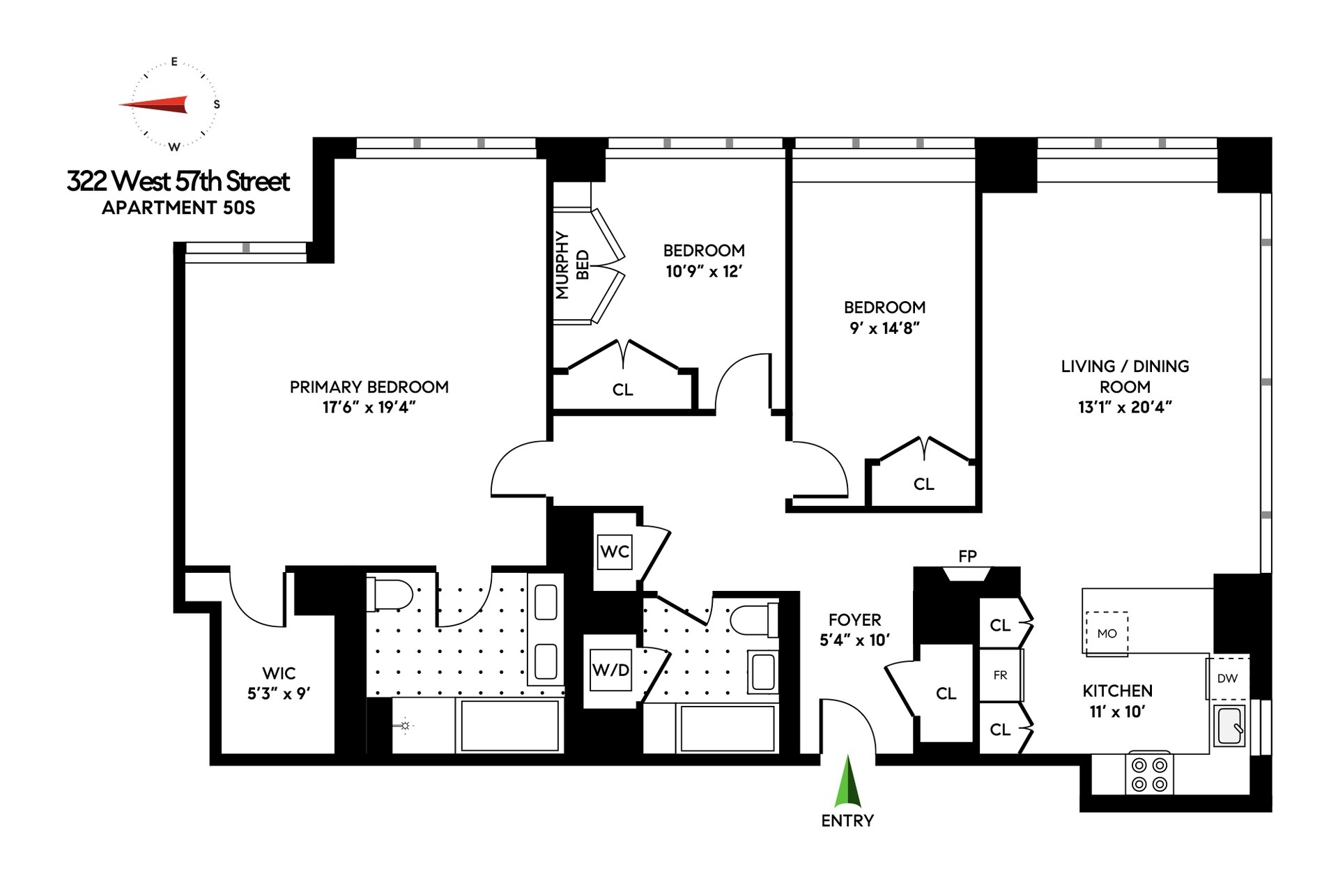 322 West 57th Street 50S Clinton New York NY 10019