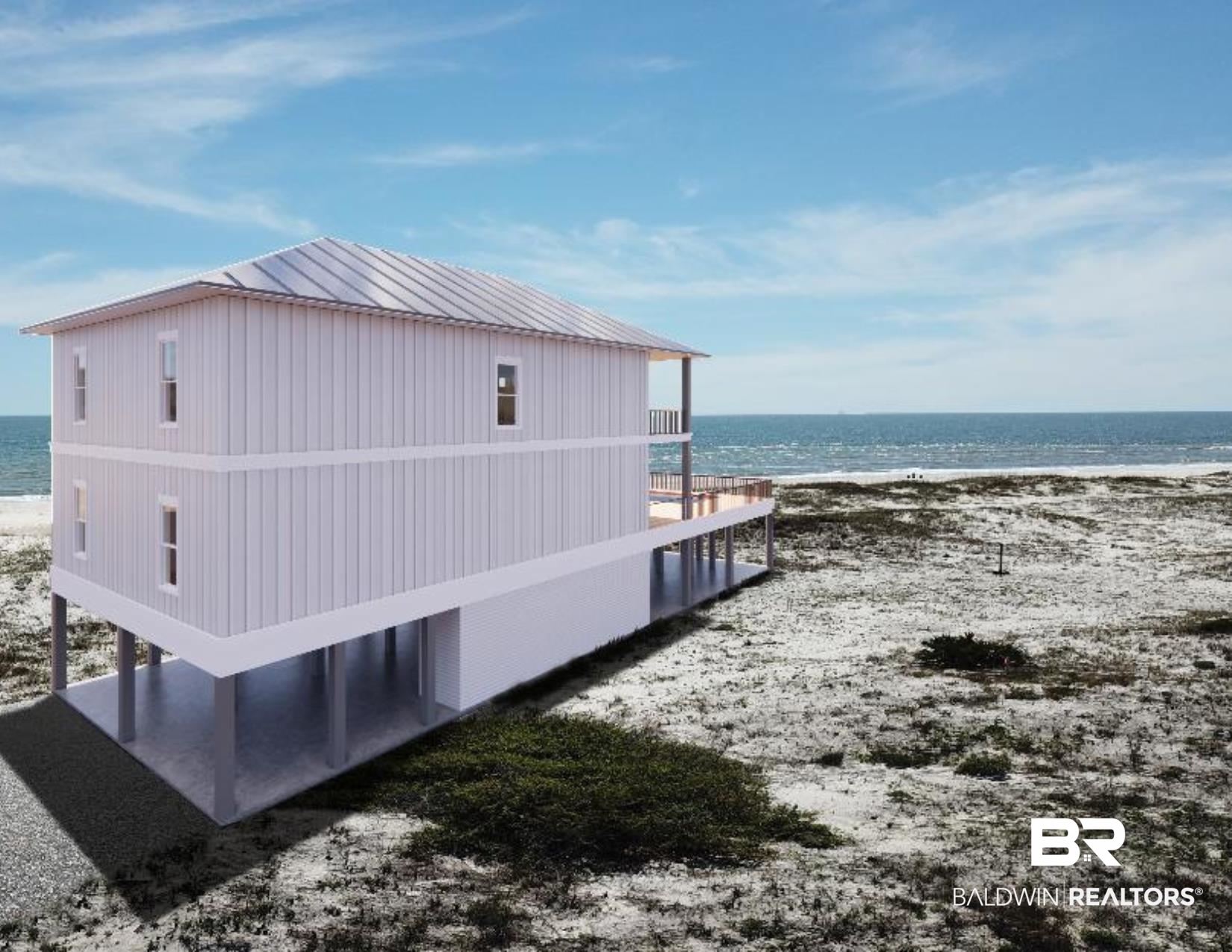 Under construction 6 bedroom, 5 bath home with direct Gulf views and heated pool on the lower deck. Private decks on first and second level facing the sugar white sands of The Gulf of Mexico. Huge 133' x 297' lot. Gold Fortified with upscale finishes. Full stainless appliance package with 2 dishwashers and 2 refrigerators. Private elevator. Beach access is 50' away! Very unique location for a beach house and will have incredible, unobstructed views. Great short term vacation rental projections. Lots of parking under. Zoned A/C Wi-Fi thermostats. Est. Completion December 2023.