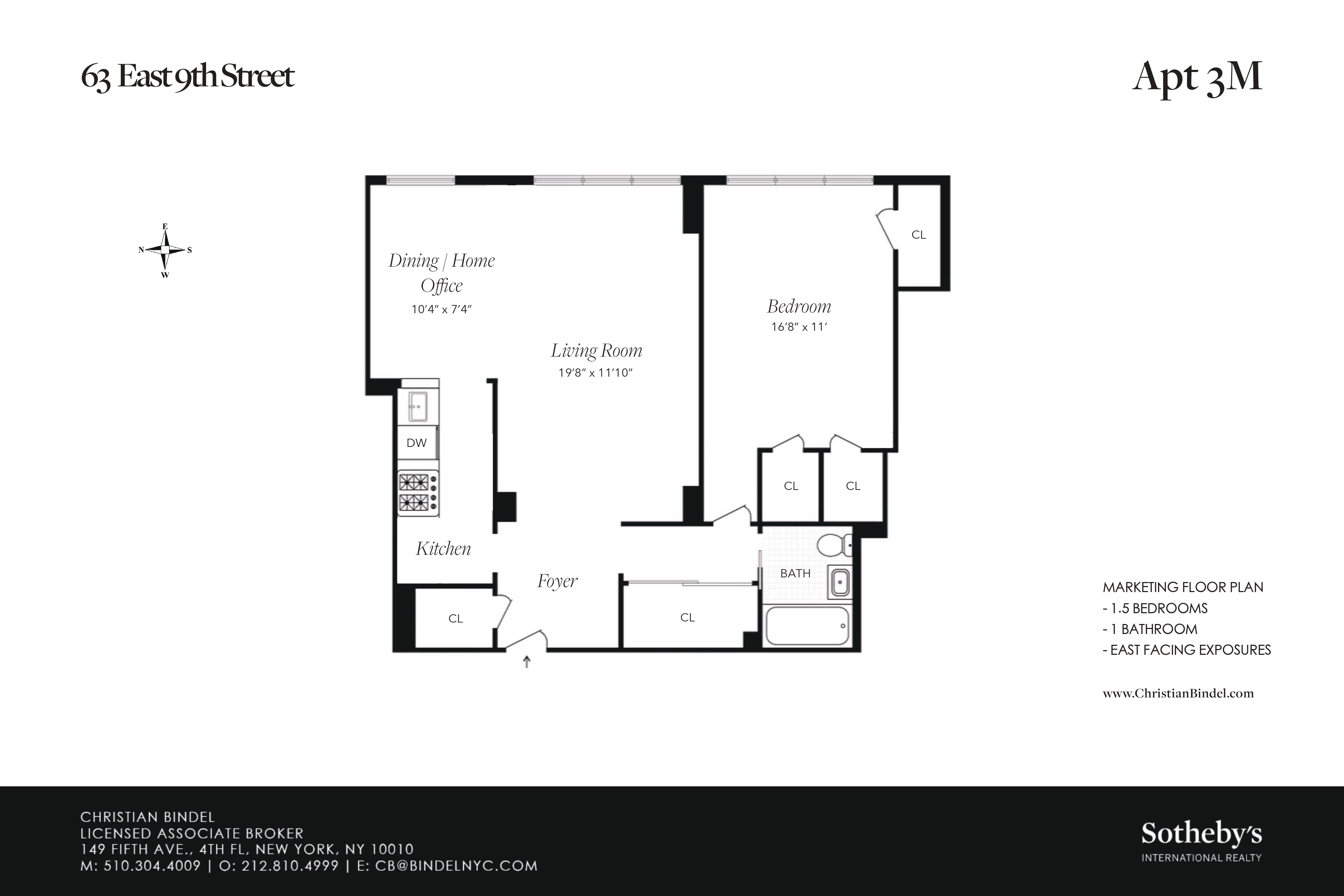63 East 9th Street 3M Greenwich Village New York NY 10003