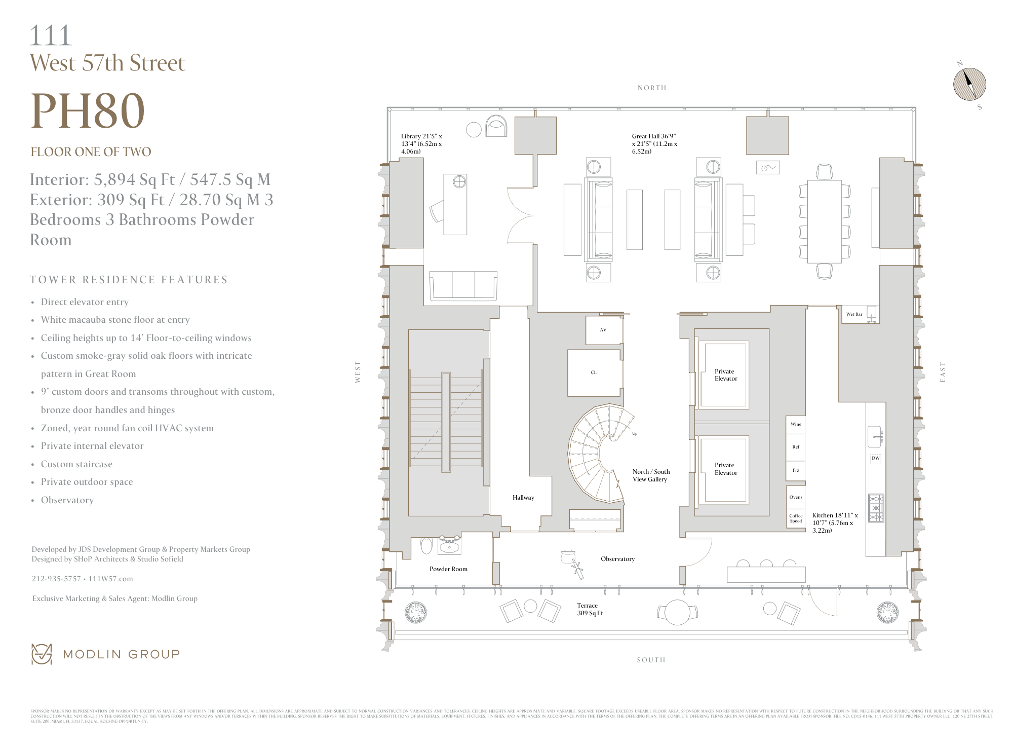 111 West 57th Street PH80 Midtown West New York NY 10019