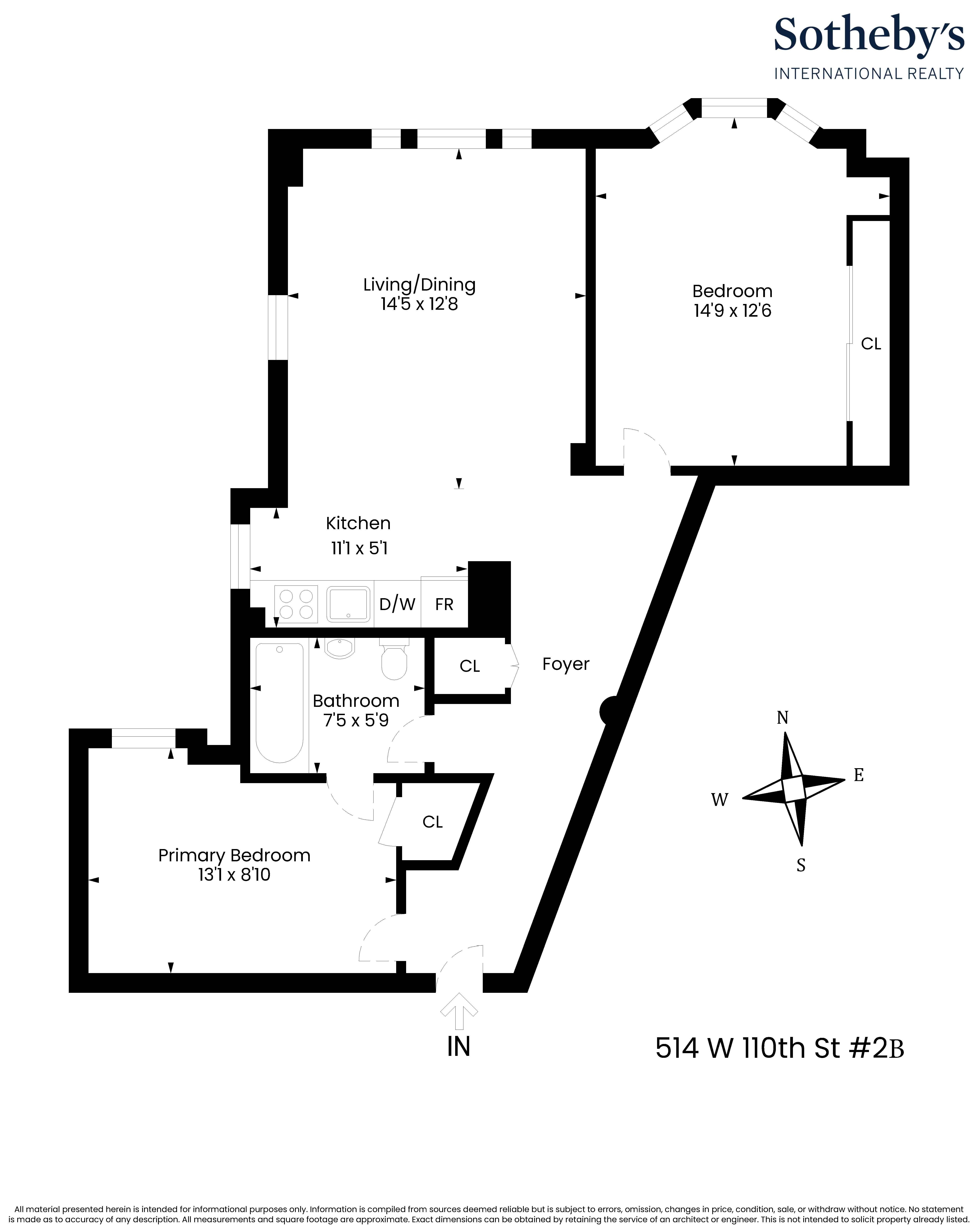 514 West 110th Street 2B Manhattan Valley New York NY 10025