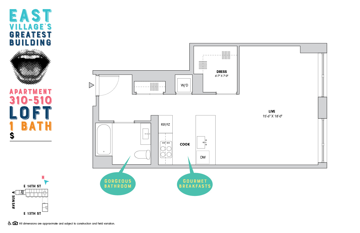 510 East 14th Street 410 E. Greenwich Village New York NY 10009