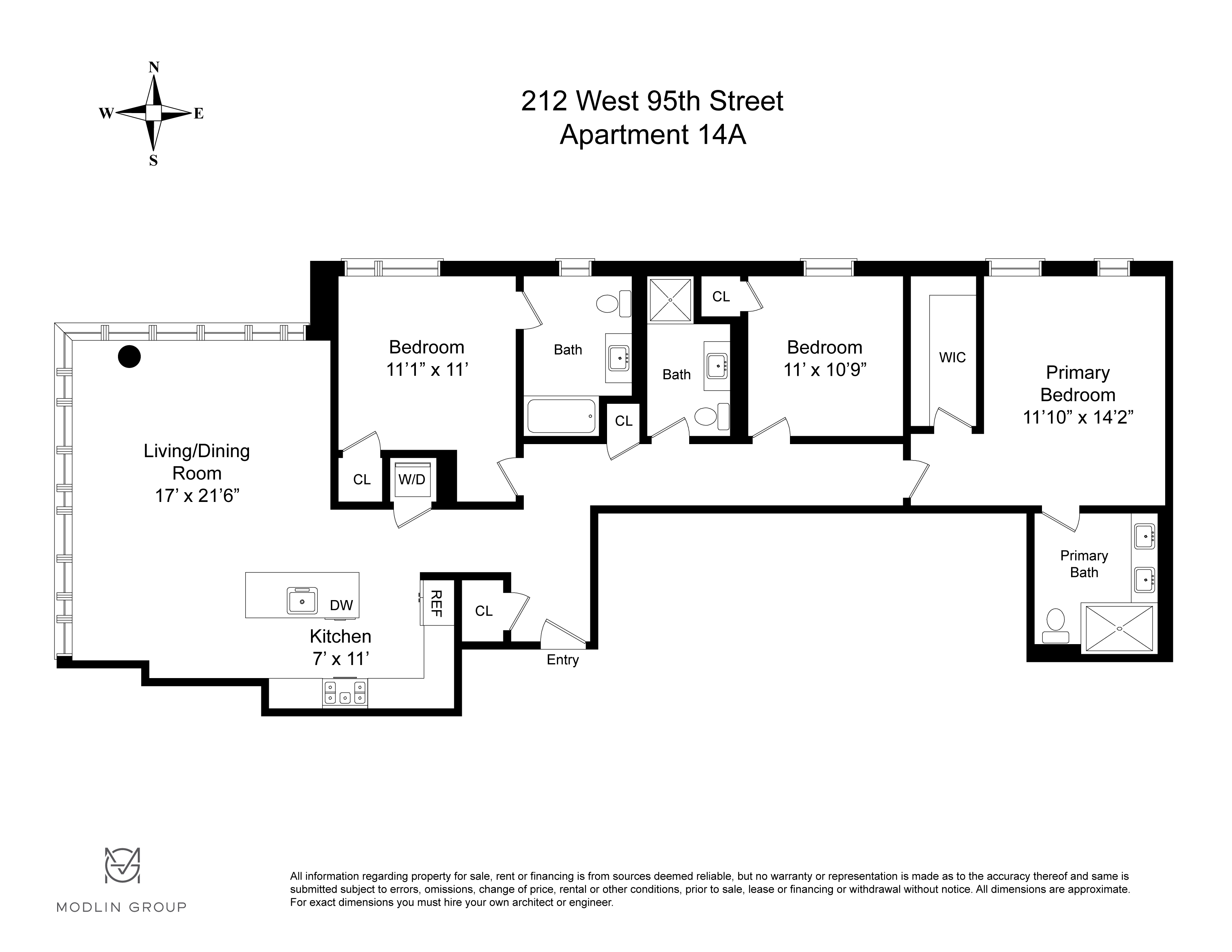 212 West 95th Street 14A Upper West Side New York NY 10025