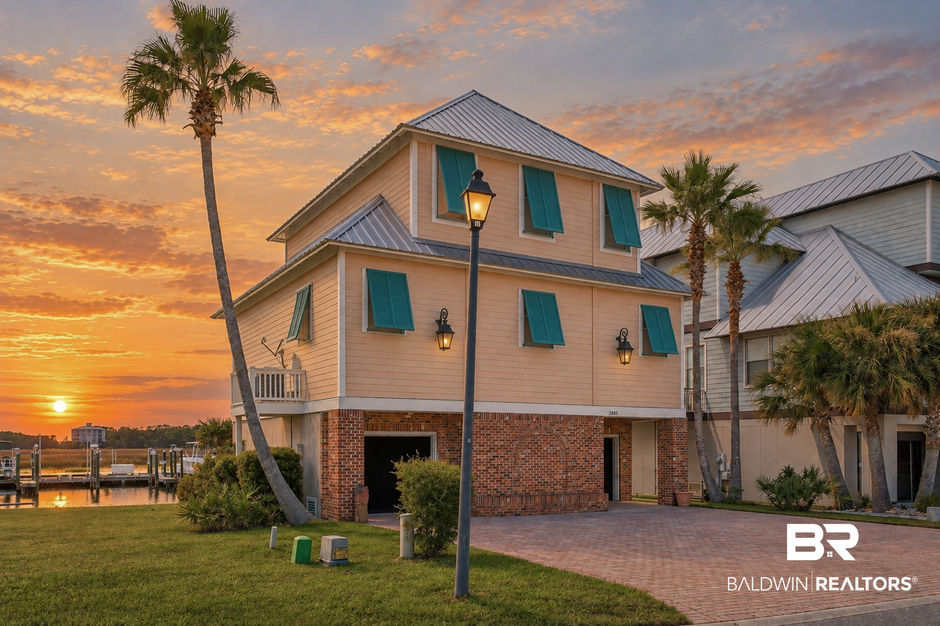Just listed a lovely Creole Style Home, gated  subdivision, canal front  with gourmet kitchen , elevator, screened in porch , crown molding and more. Breathtaking Sunsets, each evening. This home features 3 bedrooms, 2 full baths, and 2 -1/2 baths, and a bunk area, Living room has 2 sleeper sofas. 50 foot Boat Dock with 10KLB lift out your back door.  2 car enclosed Garage.  Beautiful Views of Oyster Bay and the ICW.  Community Amenities including Clubhouse, OutDoor Pool, Hot Tub, Fitness Center & Fishing piers. Buyer to verify all information during due diligence.