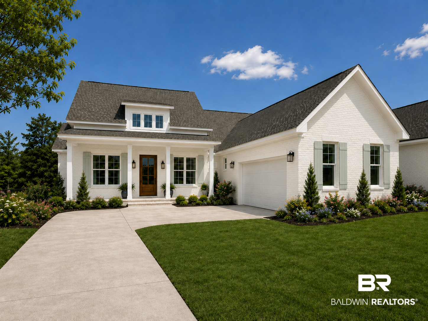 Almost complete and ready for move in! This stunning new construction home by Limitless Homes is thoughtfully designed for modern coastal living. Perfectly positioned with views of the renowned Arnold Palmer-designed Cotton Creek Golf Course, this Gold Fortified residence offers 4 bedrooms, 3 baths, a formal dining area or sitting room and an exceptional blend of luxury, comfort, and functionality. The open-concept floor plan is anchored by a spacious great room and a beautifully appointed chef's kitchen featuring premium Forno appliances, quartz countertops, a large walk-in pantry, and carefully curated designer finishes throughout. Expansive windows invite natural light while showcasing picturesque views of the greenery and golf course. Step outside to the oversized covered porch complete with a fireplace—an ideal setting for morning coffee, game-day gatherings, or relaxing evenings overlooking the fairways. Located in The Grove at Craft Farms, residents enjoy a charming neighborhood setting just minutes from Gulf Shores' award-winning beaches, premier dining, shopping, entertainment, recreation, and Gulf Shores City Schools. Experience the perfect combination of new construction, golf course living, and coastal convenience in one of Gulf Shores' most sought-after communities. Floorplan and renderings are a reasonable representation but are subject to change due to site conditions and/or other factors involved in the actual construction. Buyer to verify all information during due diligence.